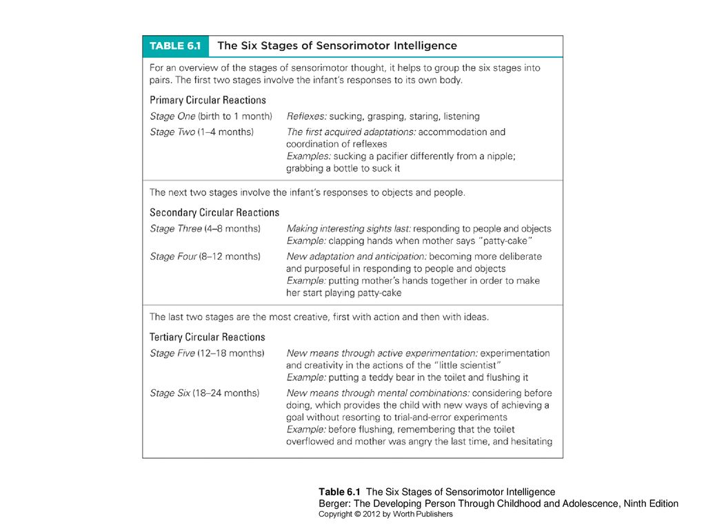Piaget's six stages new arrivals of sensorimotor intelligence